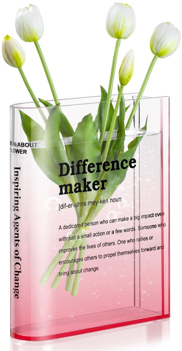 Omgoods - Boekvaas voor Bloemen, Transparante Decoratie voor Thuis en Kantoor