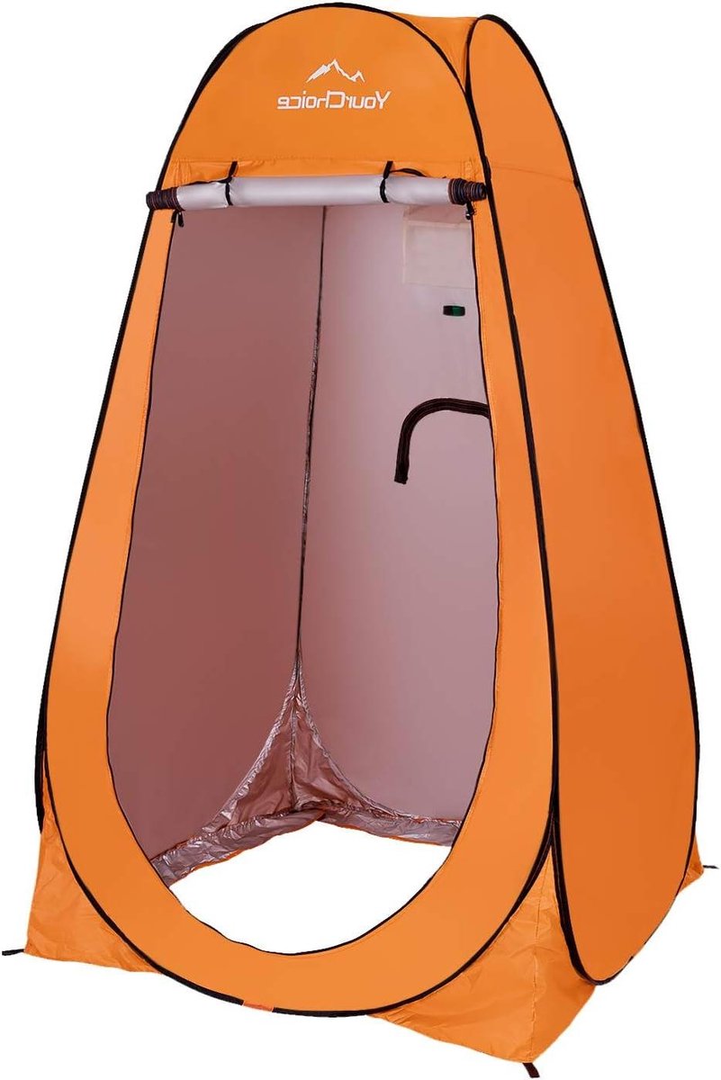 Privacytent - Omkleedhokje - Kamperen - Pop-up ontwerp - 191 cm hoog - Oranje