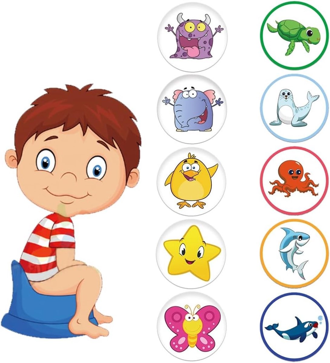 Leuke kleurveranderende stickers voor toiletdeuren, 10 vellen met grappige cartoonontwerpen voor jongens en meisjes