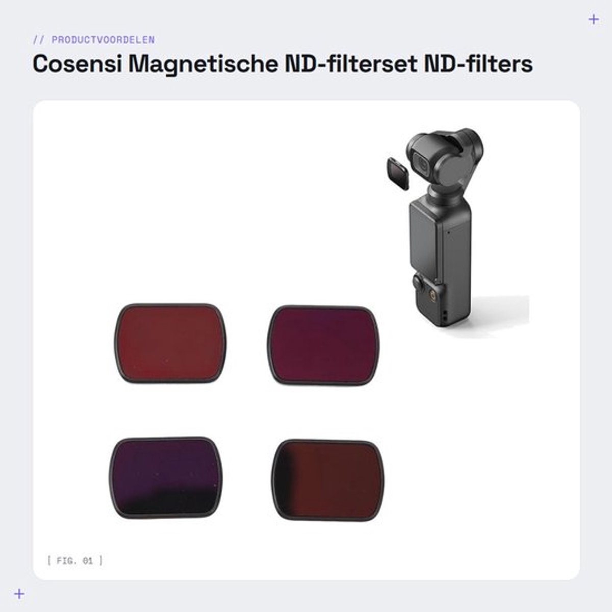 Magnetische ND-filterset - ND-filters - Superieure beeldkwaliteit - 4-pack - Creatieve workflow - Actiecamera-accessoires - Geschikt voor...