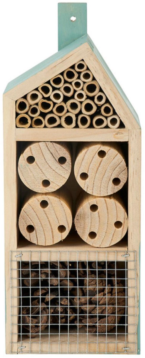 Cogex Insectenhotel - hout - naturel - 12 x 8 x 23 cm - Insectenhuis / hotel
