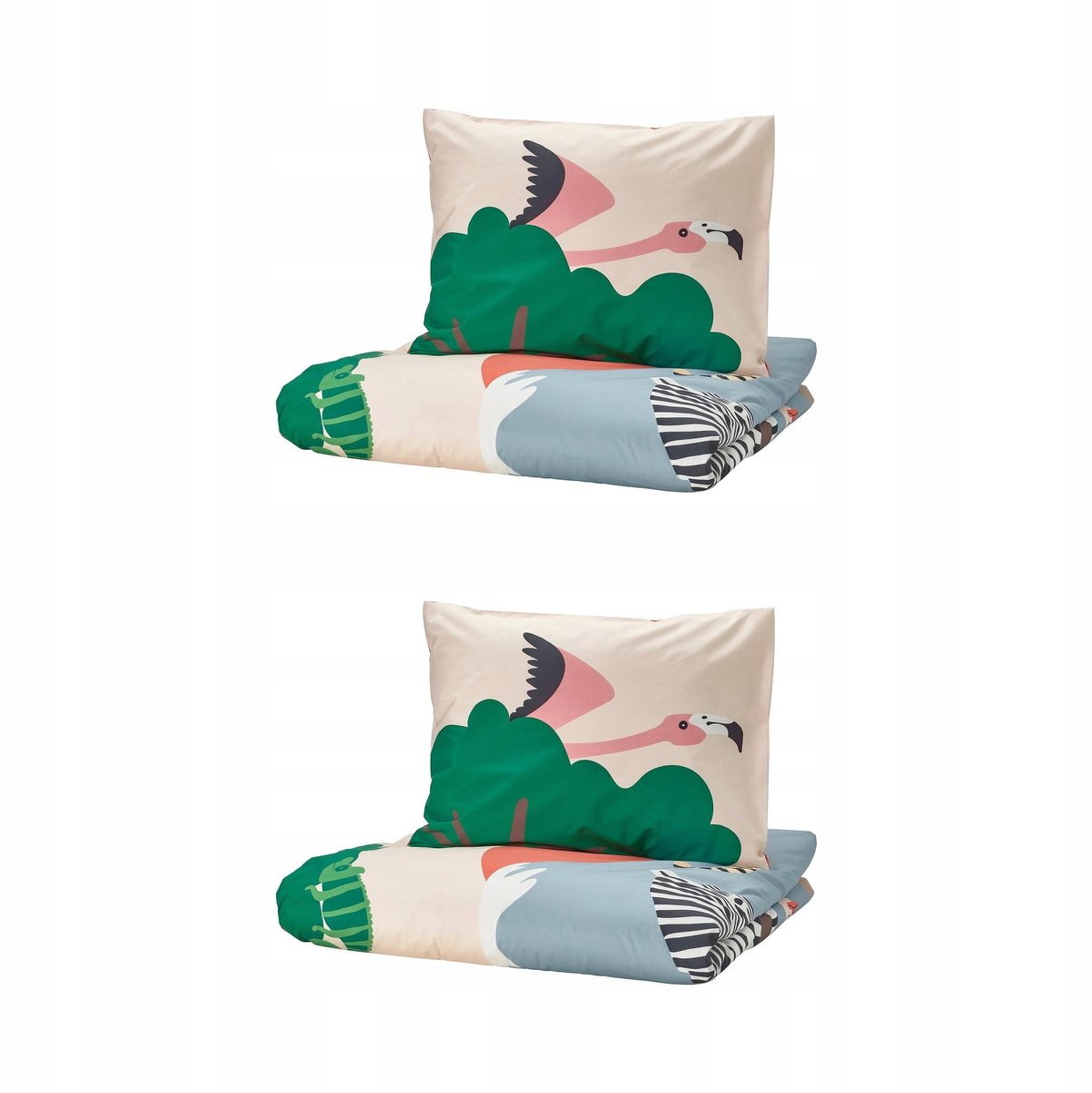 2x Dekbedovertrek & Kussensloop Set 150x200/50x60cm - Savanne Kleuren