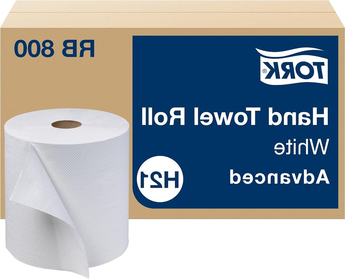 Papieren Handdoekrollen - Witte Rol - Hygiënisch Werken - 100% Gerecycled Materiaal - 1 x 800 m - Wit