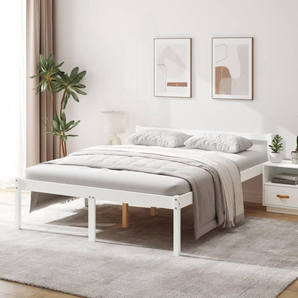 Seniorenbed - Comfortbed - Comfortabel Slapen - Hoge Zithoogte - 160 x 200 cm - Wit