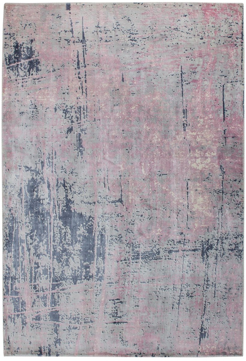 Padiro laagpolig vloerkleed 170 x 240 cm - roze / blauw - modern abstract design - geschikt voor vloerverwarming - van viscose