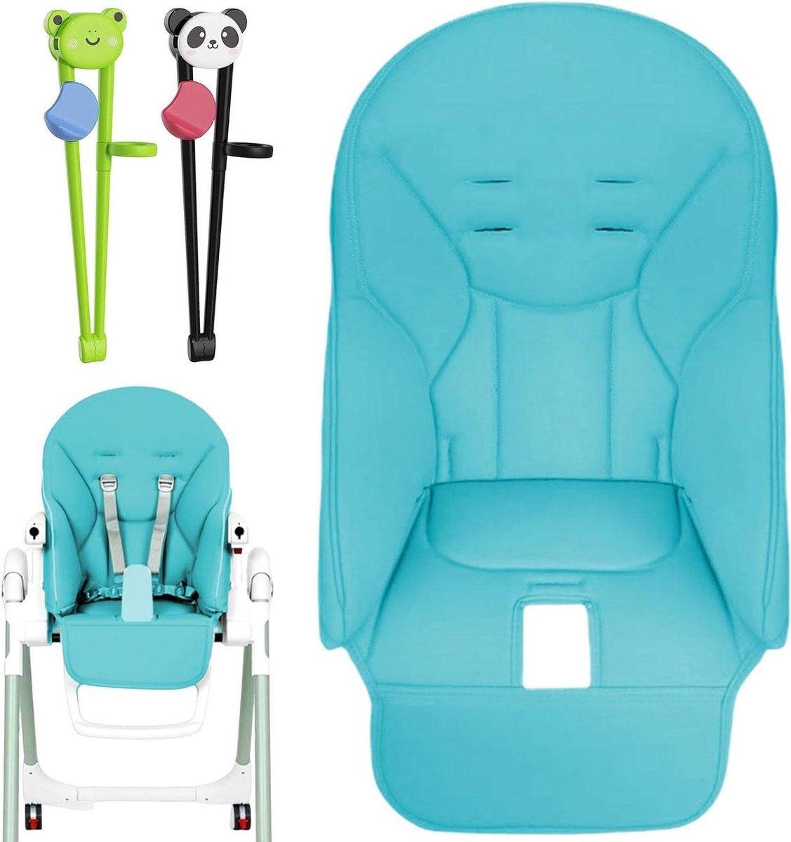 Kinderstoelkussen - Stoelhoezen Babystoel - Veilig Eten - Slijtvast PU-leer - 83 x 40 cm - Blauw