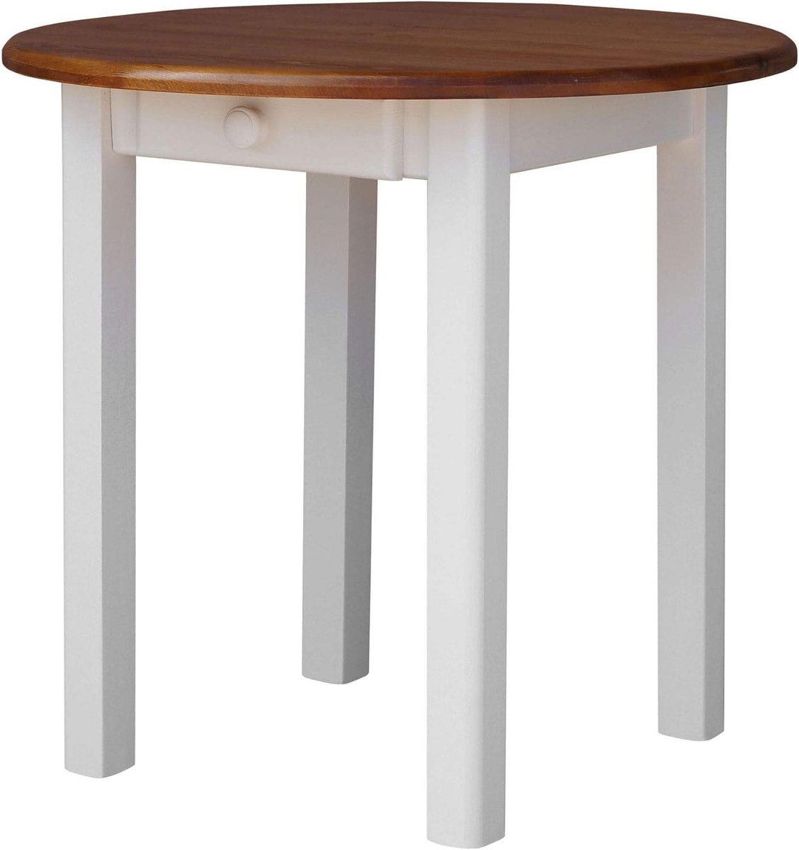 Ronde Eettafel - Keukentafel Hout - Gezellig Tafelen - Handgemaakt Grenenhout - 90 cm Diameter - Wit