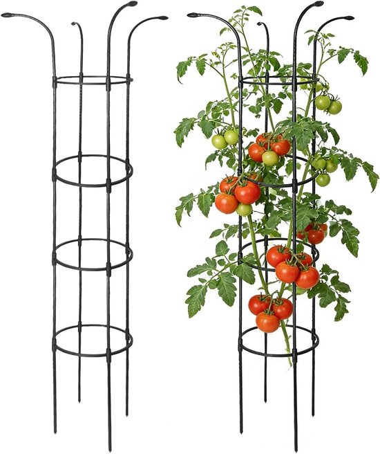 Plantensteun Buiten - Klimplantsteun Frame - Planten Ondersteunen - Verstelbare Hoek - 160cm Hoog - Zwart
