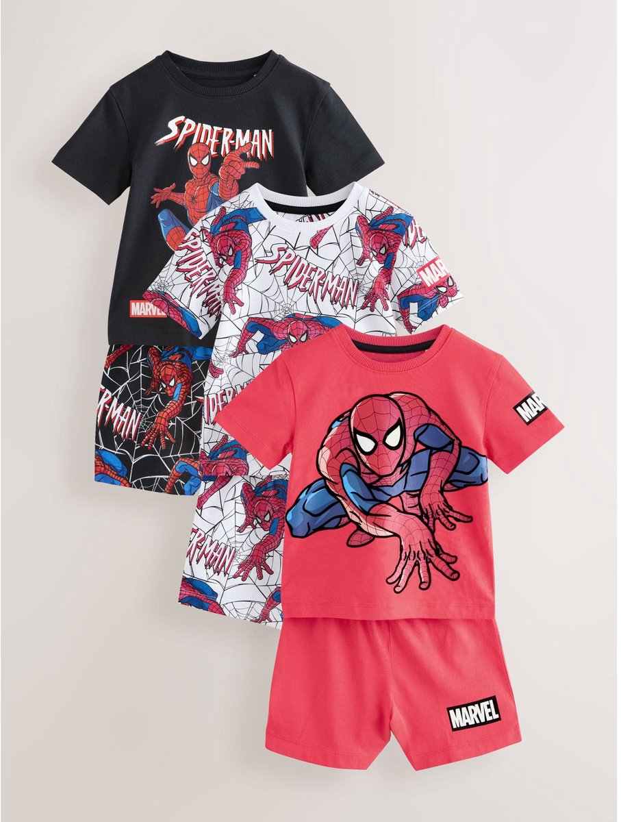 Next - Jongens - Set van 3 korte pyjama's - Rood