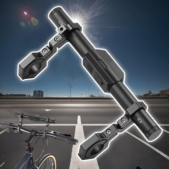 Stuurverlenging Fiets - Stuurhouder Uitbreiding - Fietsen Navigatie - Met LED Verlichting - 232 x 105 cm - Zwart — afbeelding 5