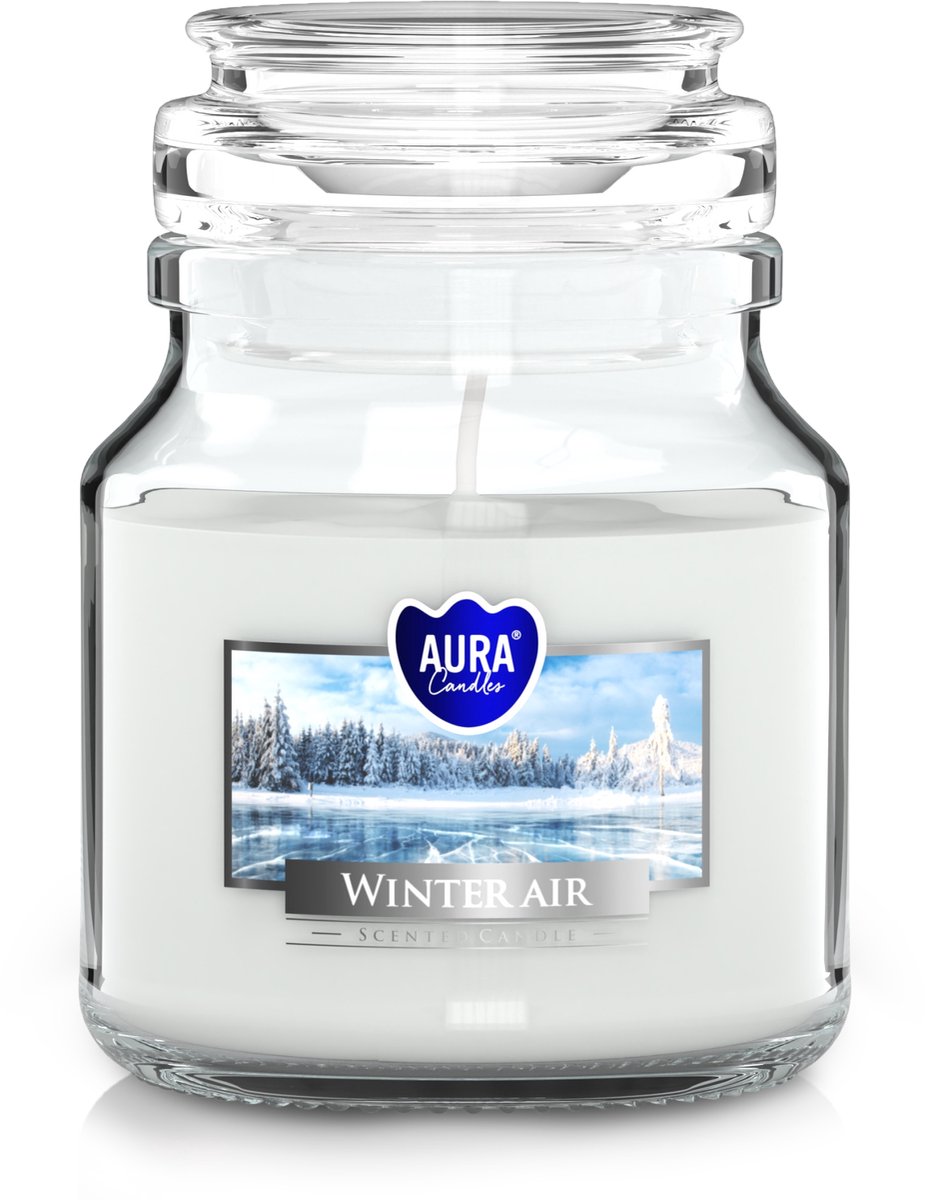 Geurkaars Winterlicht in glas met deksel ~28u