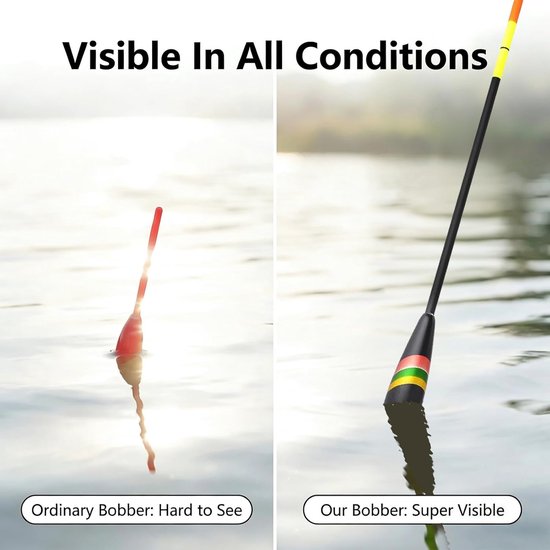 Dobberset 5 stuks - Visdobbers - Vissen op water - Gestroomlijnde vorm - 4-6 gram - Zwart — afbeelding 4