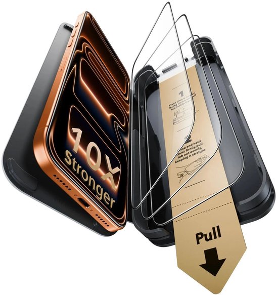 ESR screenprotector voor iPhone, 10x sterker met installatiegeleider.