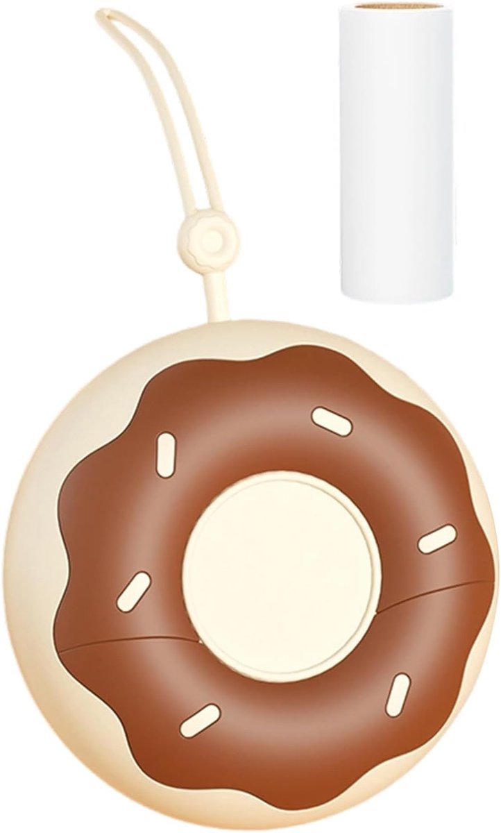 Pluisroller - Verwijderaar Huisdierhaar - Kleding Reinigen - Compact Draagbaar Ontwerp - 9 x 9 cm - Licht Koffie