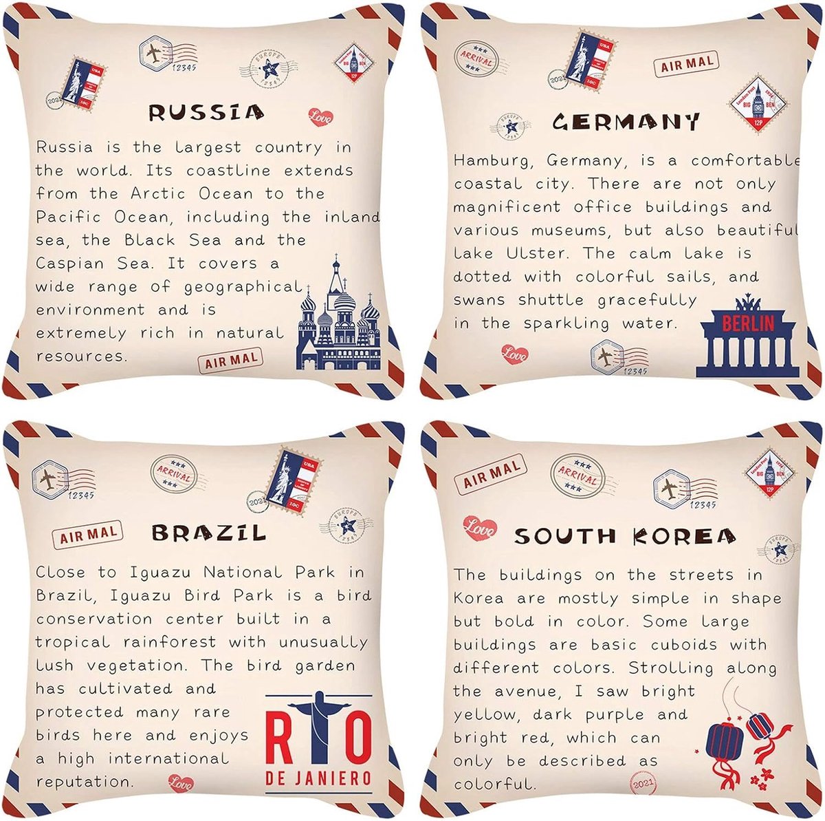Decoratieve Kussenhoezen - Pillowcase Set - Woonkamer Decoratie - Met Onzichtbare Rits - 4