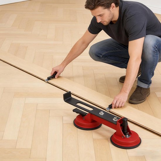 Vloer Reparatie Gereedschap - Kier Herstel Tool - Vloeren Vernieuwen - Dubbele Zuignappen - 34 x 11 x 10 cm — afbeelding 4