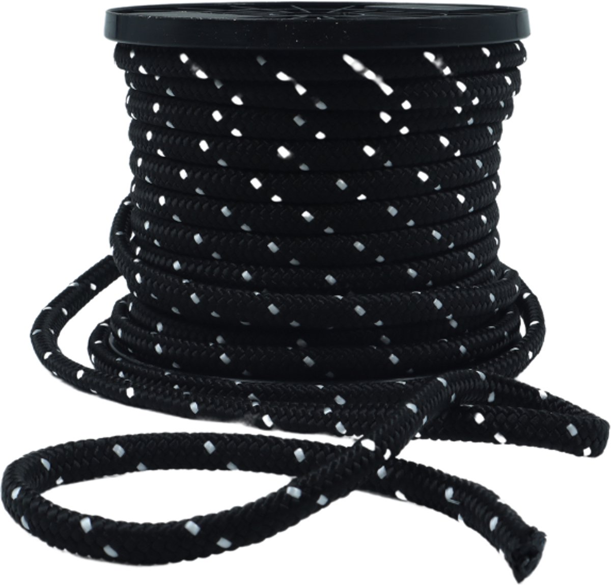 Premium boot touw Zwart/Wit - 100 meter lang - 8 mm dik