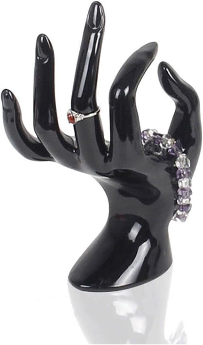 Sieradenhouder Hand - Etalagepop Hand - Sieraden Presenteren - Emulatieve Vorm - 8 x 17 cm - Zwart