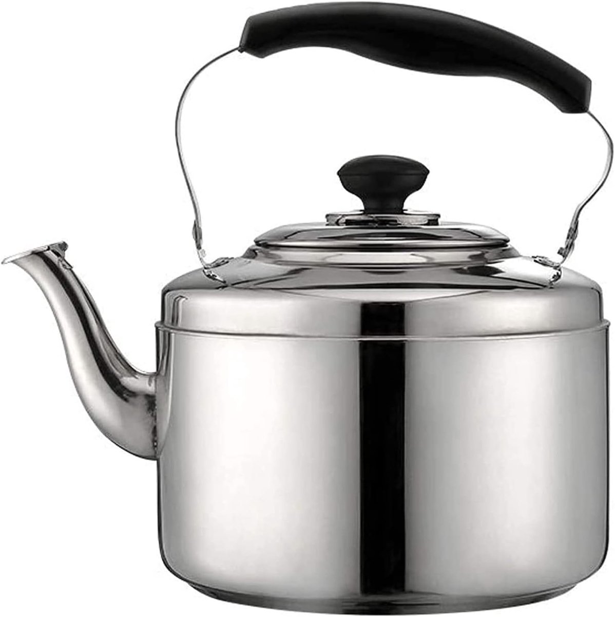 Waterkoker Fornuis - Theeketel RVS - Thee Zetten - Fluitend Alarm - 6 Liter - Zilver