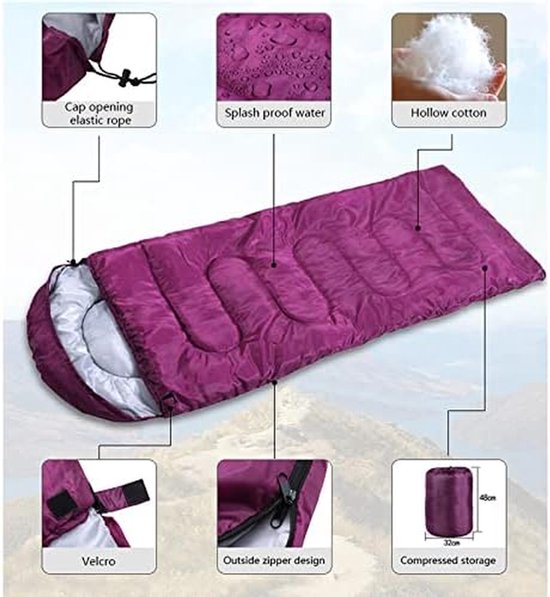 Slaapzak - Kampeerzak - Outdoor avonturen - Waterdicht ademend warm - Verdikte winter - Blauw — afbeelding 3