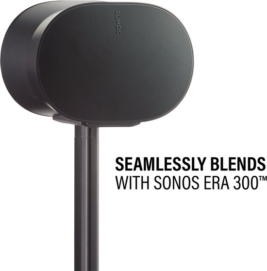 Sanus WSSE32-B2 fixed speaker stand - luidsprekerstandaard - optimale luisterhoogte - kabelbeheer - geschikt voor Sonos ERA 300 - 2 stuks (paar) - Zwart van Sanus — afbeelding 3