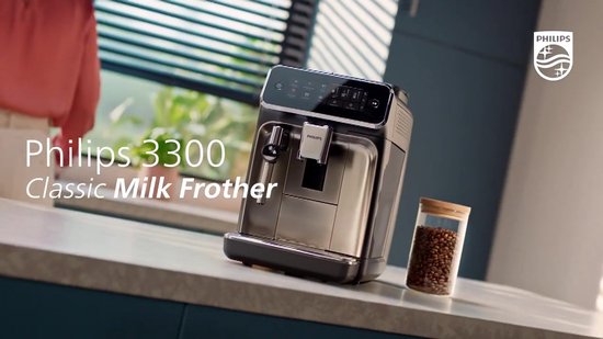 Philips 3300 Series - Espressomachine - 5 Warme & Koude Dranken - Melkopschuimer voor Cappuccino - 40% Stiller - AquaClean Filter - Volautomatisch - Zwart & Zilver - Koffiemachine met bonen - EP3329/70