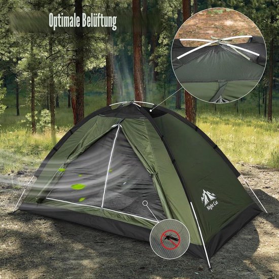 Night Cat 1 Persoon Kampeer Tent: Waterdichte Rugzaktent voor 1 Man Lichtgewicht Eenvoudige Opzet Wandelingen in de Achtertuin van Night Cat — afbeelding 5
