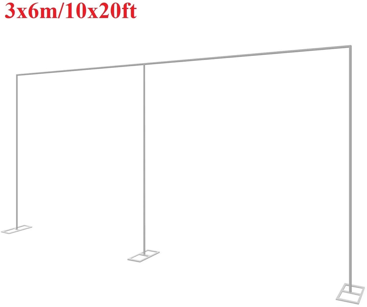 Dailygoods 3x6m/10x20ft Metalen Bruiloft Boog Stand Zware Fotografie Achtergrond Gordijn Frame Ballon Bloem Decoratie Ra