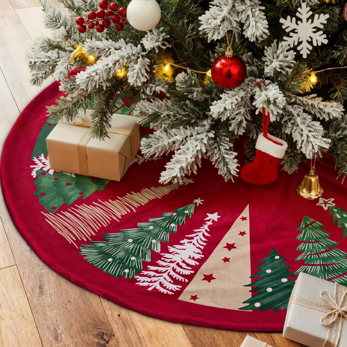 Dailygoods- Kerstboomrok 120 cm - Fluwelen Boomrok - Kerstboomdeken - Basisbedekking - Decoratie - Duurzaam en Sterk