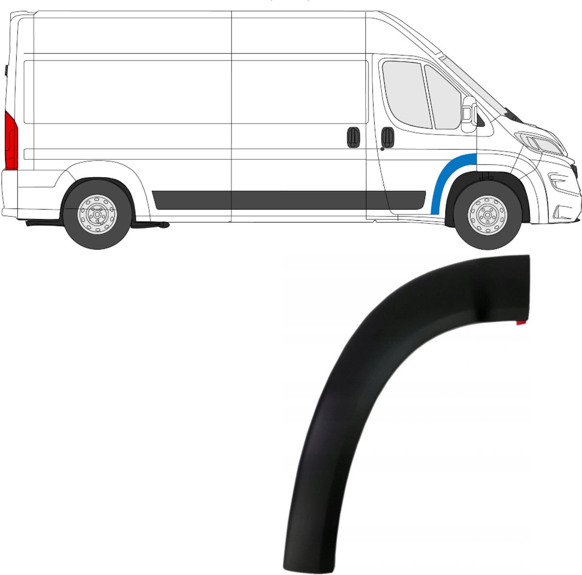 Voordeur sierlijst voor Peugeot Boxer 2018- / Rechts