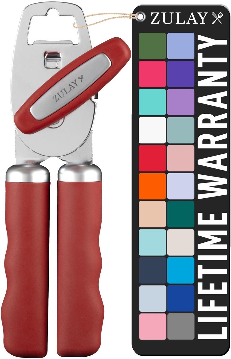 Dailygoods - Roestvrijstalen Handmatige Blikopener met Flesopener - Rood