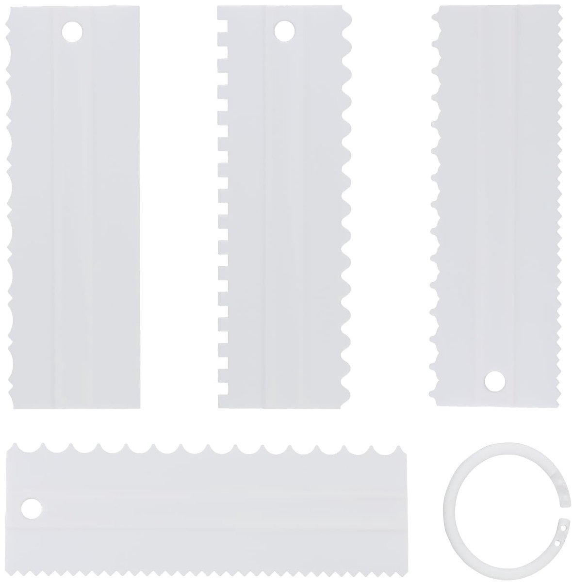 Dailygoods- Taartschraper 4 Stuks - Kunststof - Voedselveilig - Taartdecoratie - DIY Bakprojecten - Formaat 23 x 7,5 cm - Bakgereedschap