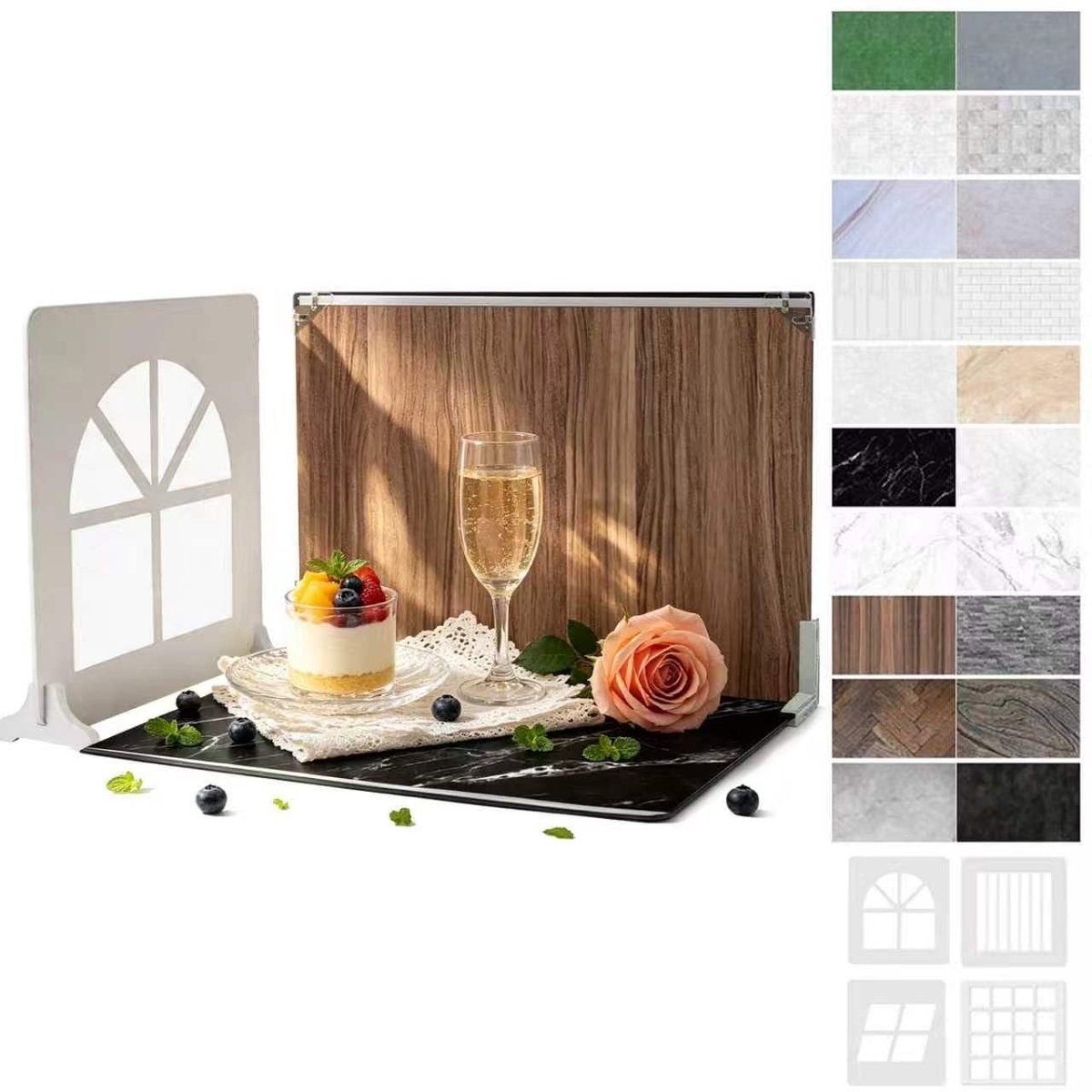 Dailygoods- Foto Achtergrond Dubbelzijdig - 14 Stuks Achtergrond Doeken - Fotografie Achtergrond Vinyl - Opvouwbaar - 16x11,5 Inch - Karton met Gradiënttextuur