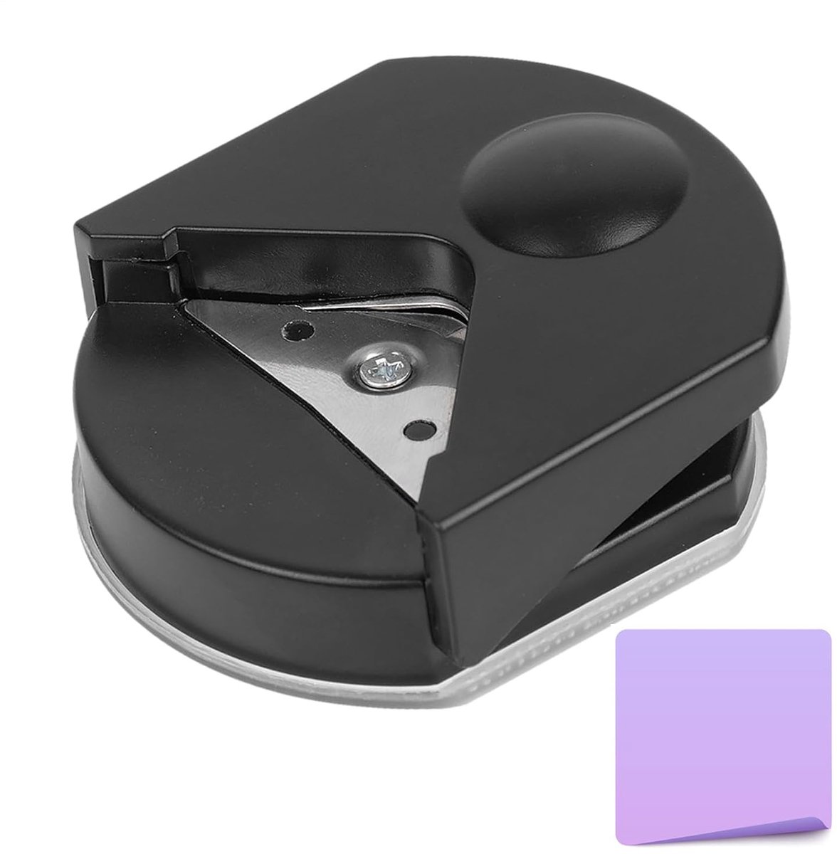 Hoeksnijder - Afrondingspons - Kaarten Maken - Ingebouwde Opvangbak - 4 mm Radius - Zwart