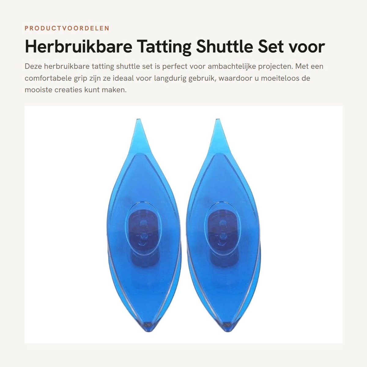 Dailygoods- Tatting Shuttle Herbruikbaar - 2 Stuks Set - Draagbaar Breigereedschap - Comfortabele Grip - Duurzaam SKC-Plastic - Ambachten Kleding Maken - Breinaalden