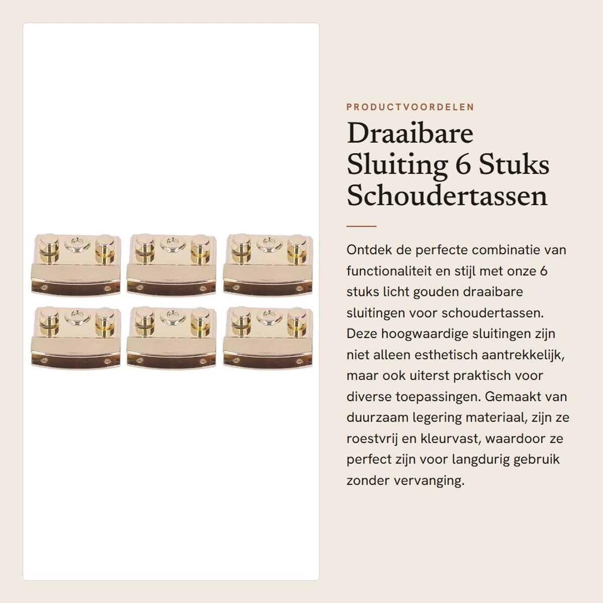 Dailygoods- Buckle - 6 Stuks - Rotatable Bag Closure - Duurzaam Legering - Eenvoudig te Installeren - Praktisch en Mooi - Taslock