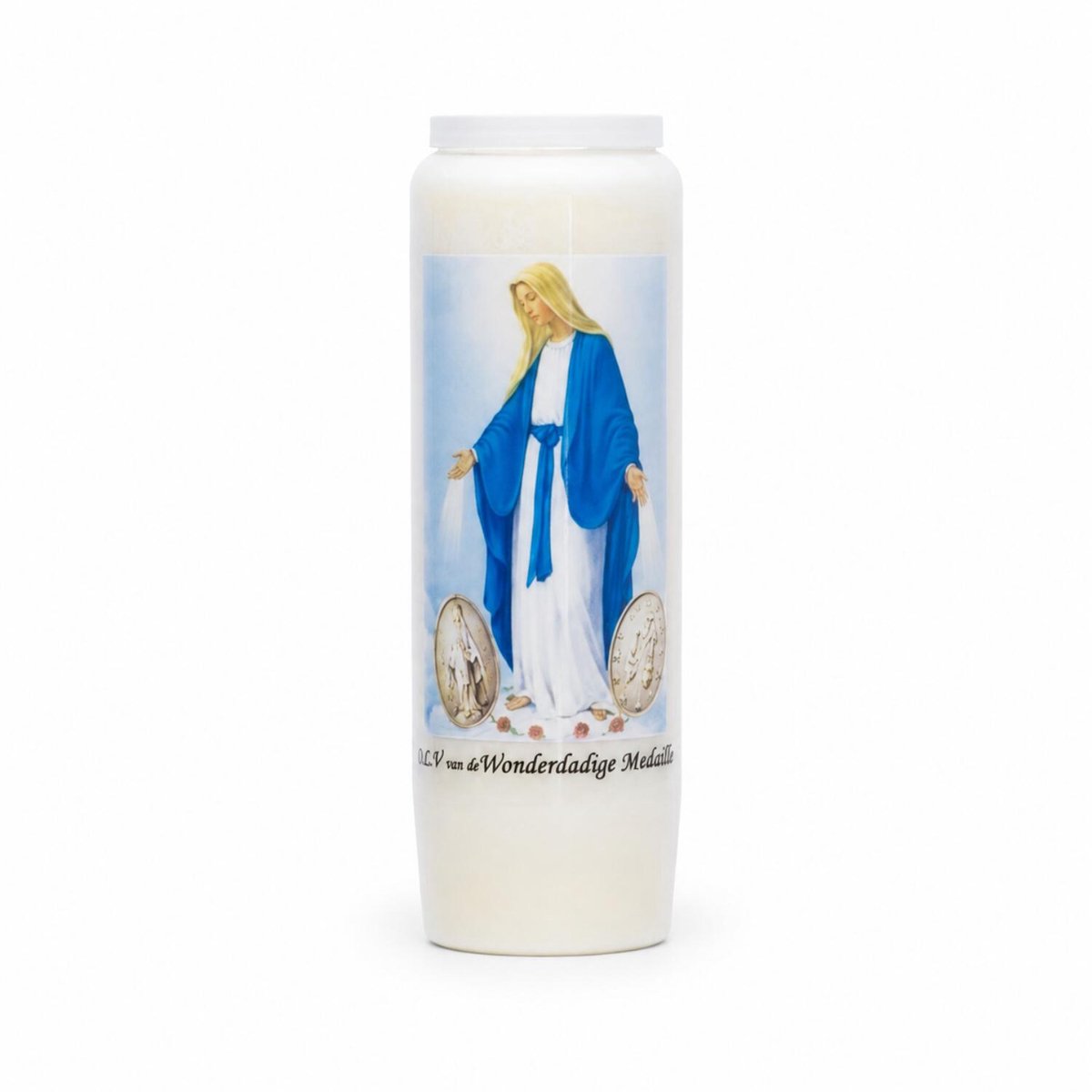 Cosy & Trendy Maria stompkaars in houder - 9-dagen branden - 18 cm - Religieus thema Multi
