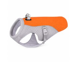 Honden Koelvest -25*18*4cm-L- Koelvest Hond voor Franse Bulldog en Mopshond - Verkoelend Hondentuigje met UV-Bescherming UPF 50+ - Ademende Honden Kleding voor de Zomer -oranje kleur