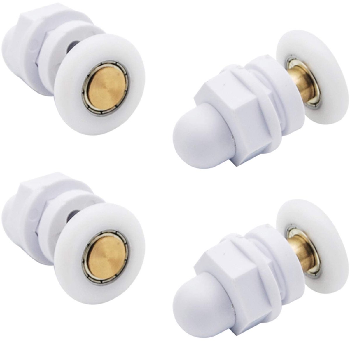 Dailygoods- Douchedeurrollen 25 mm - 4 Stuks - Reserveonderdelen - Robuust/Messing - Duurzaam - Geschikt voor Glazen Deuren - Douchewielen