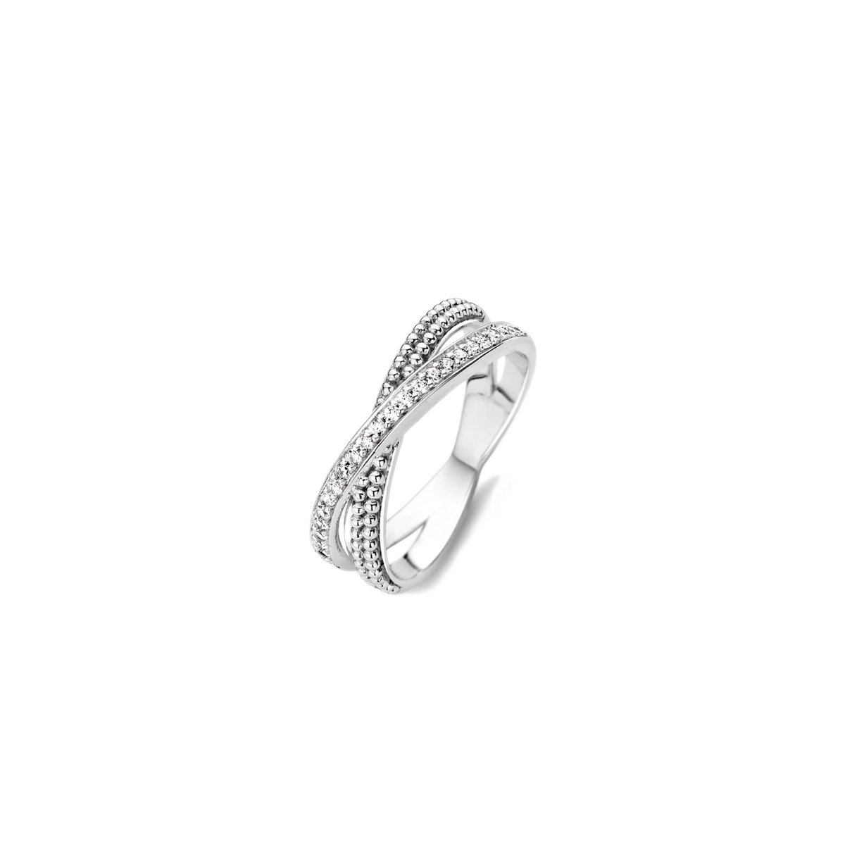 TI SENTO Dames Ring - 925 zilver - Zirconia wit - Maat 17.25 mm / maat 54 - 12020ZI