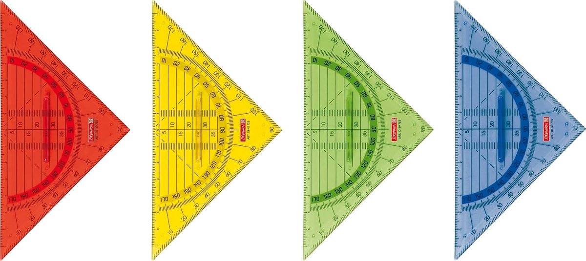 Geometrische Driehoek - Tekendriehoek Liniaal - Tekenen Tekenen - Met Handvat - 16cm - Transparant