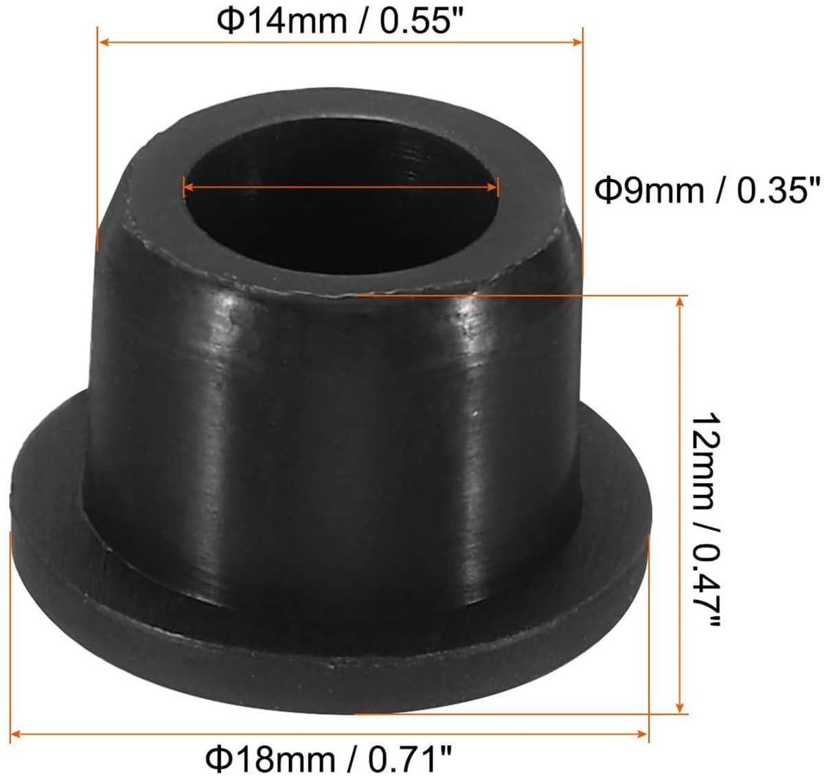 Dailygoods- Gatplug 14mm Diameter - Zachte Stopper - Flexibele Stopper - Zwart - 12 Stuks - Geschikt voor 13-14mm Gat