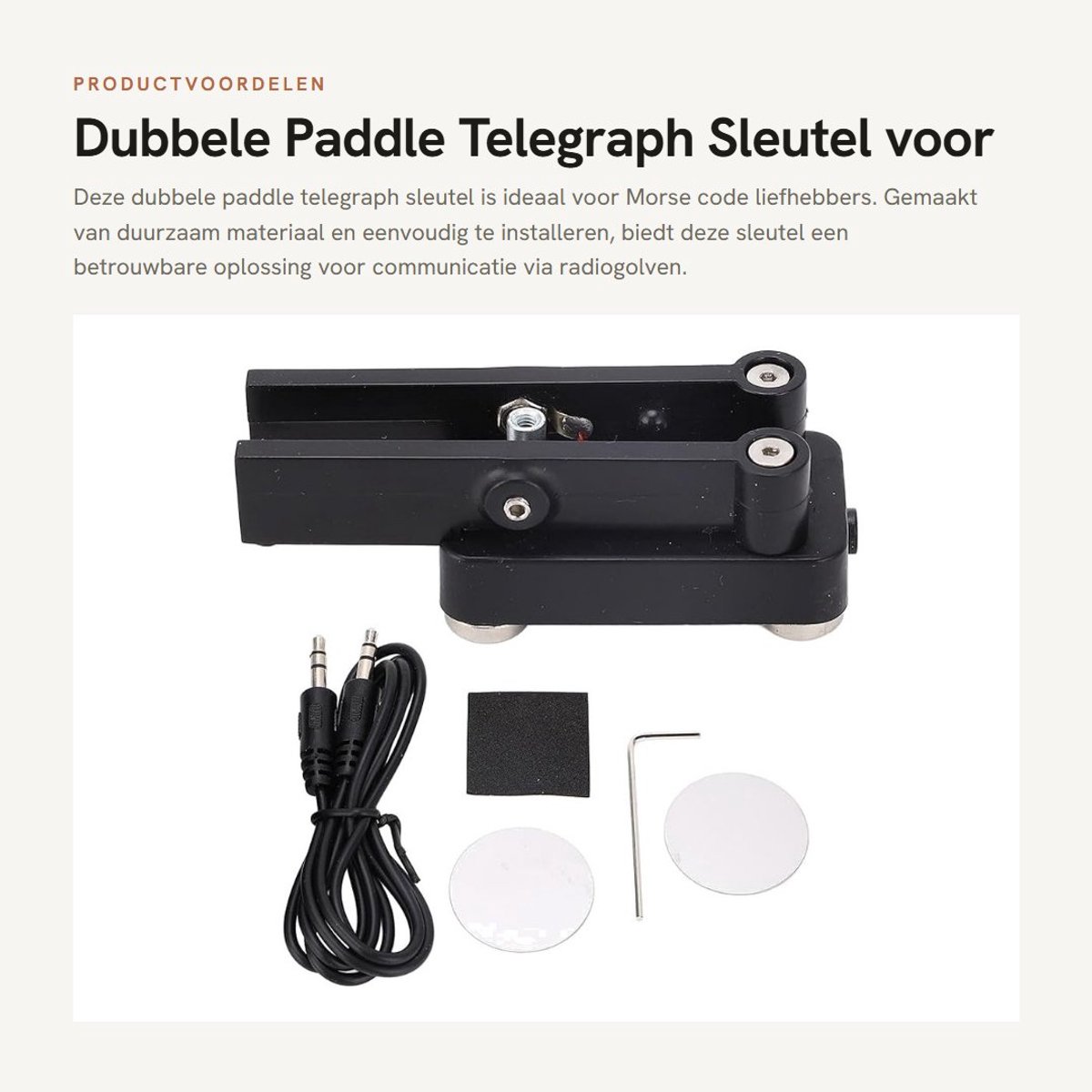Dailygoods- Telegraph Sleutel Dubbele Paddle - CW Keyer - Morse Code - ABS-materiaal - Eenvoudige installatie - Stevige constructie - Superieure magnetische basis - Morse Key