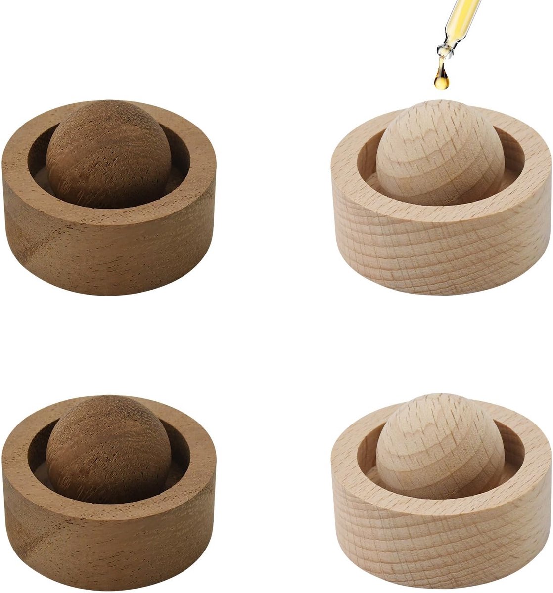 Solidchoice - Set van 4 Natuurlijke Houten Geurverspreiders