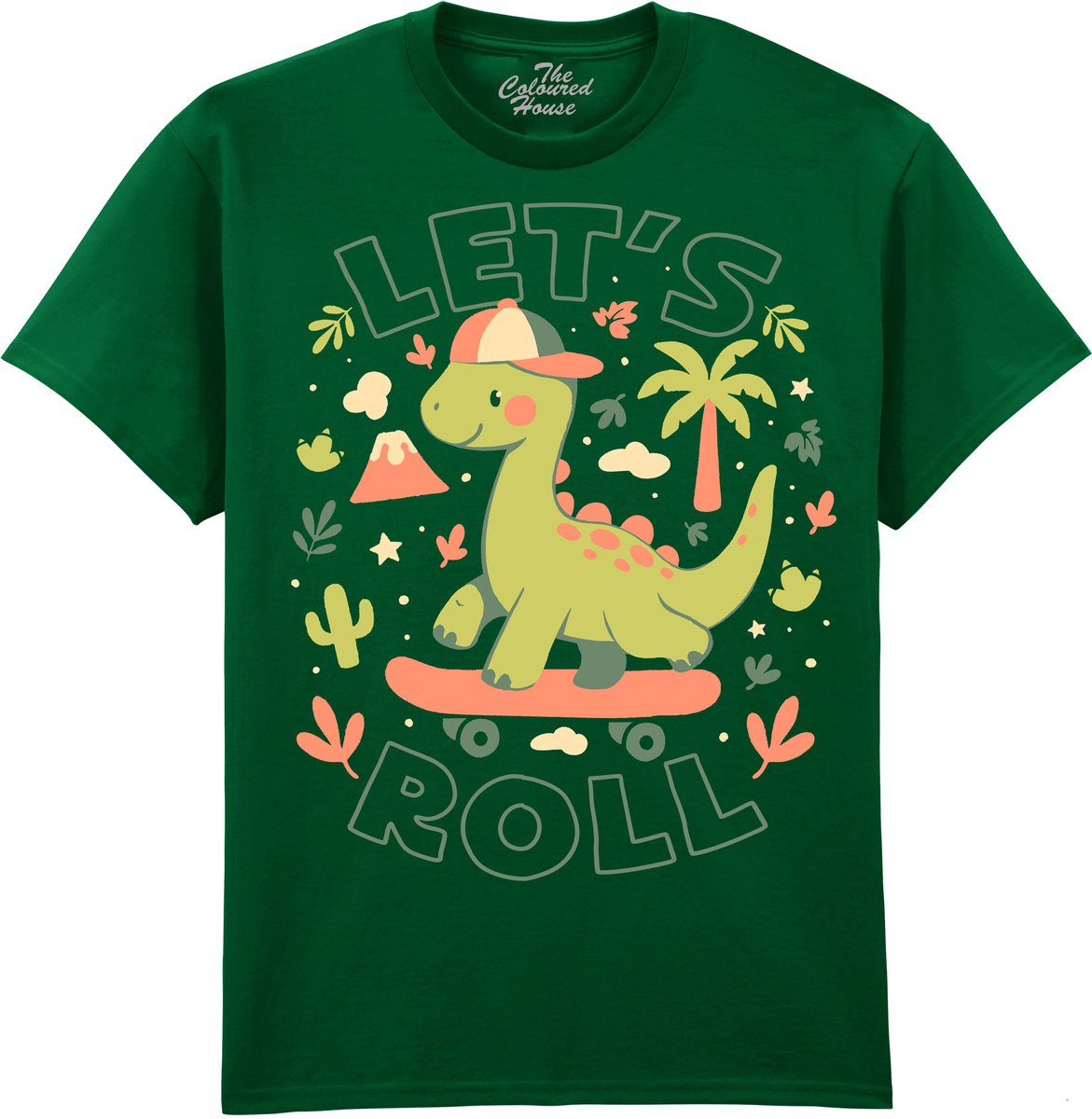Dino Lets Roll The Coloured House T-shirt XXL