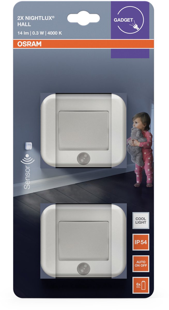 OSRAM nachtlamp wit, bewegingssensor, op batterijen, koel wit, 4000 K, polycarbonaat (PC), levensduur 25.000 u van Osram — afbeelding 5
