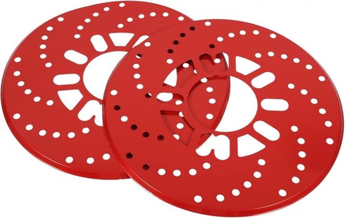 Universele Auto Wiel Remschijfrotorafdekking, Set van 2, Aluminium Trim, Decoratieve Covers, Rood, Upgrade 26 cm