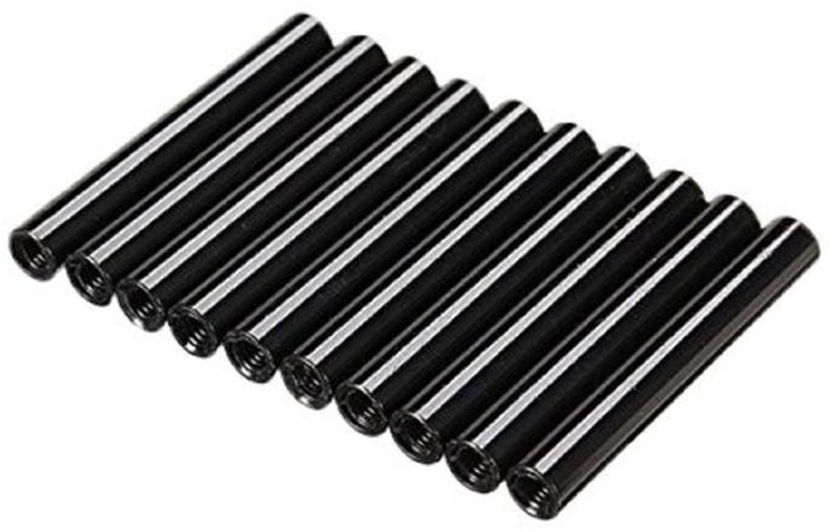 M3 Standoffs - Aluminium Bolts - 10 Stuks - Zwart - Circuit Board Spacer - Geschikt voor Elektronica - 8-35 mm