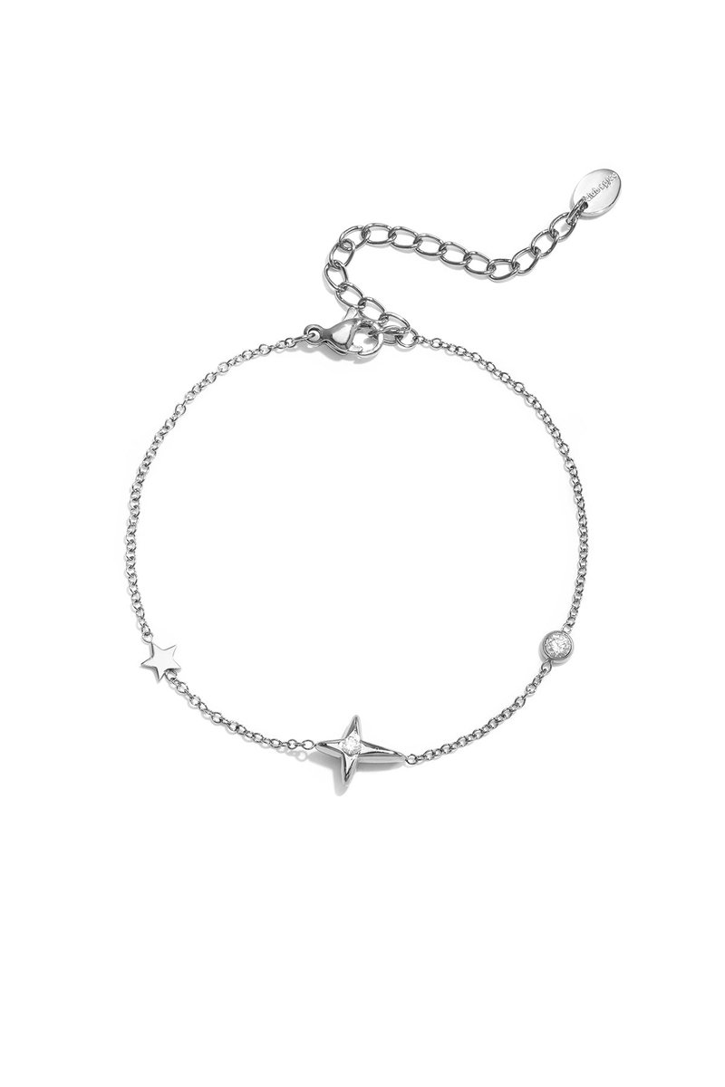 Lyra - Sterren Armband - Zirkonia - Stainless Steel - - Zilver