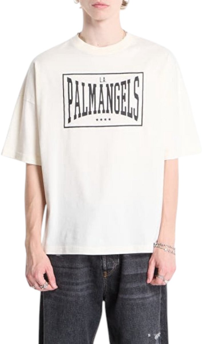 Palm Angels Heren T-Shirt Wit PAMAA001JR0050310 Stamp